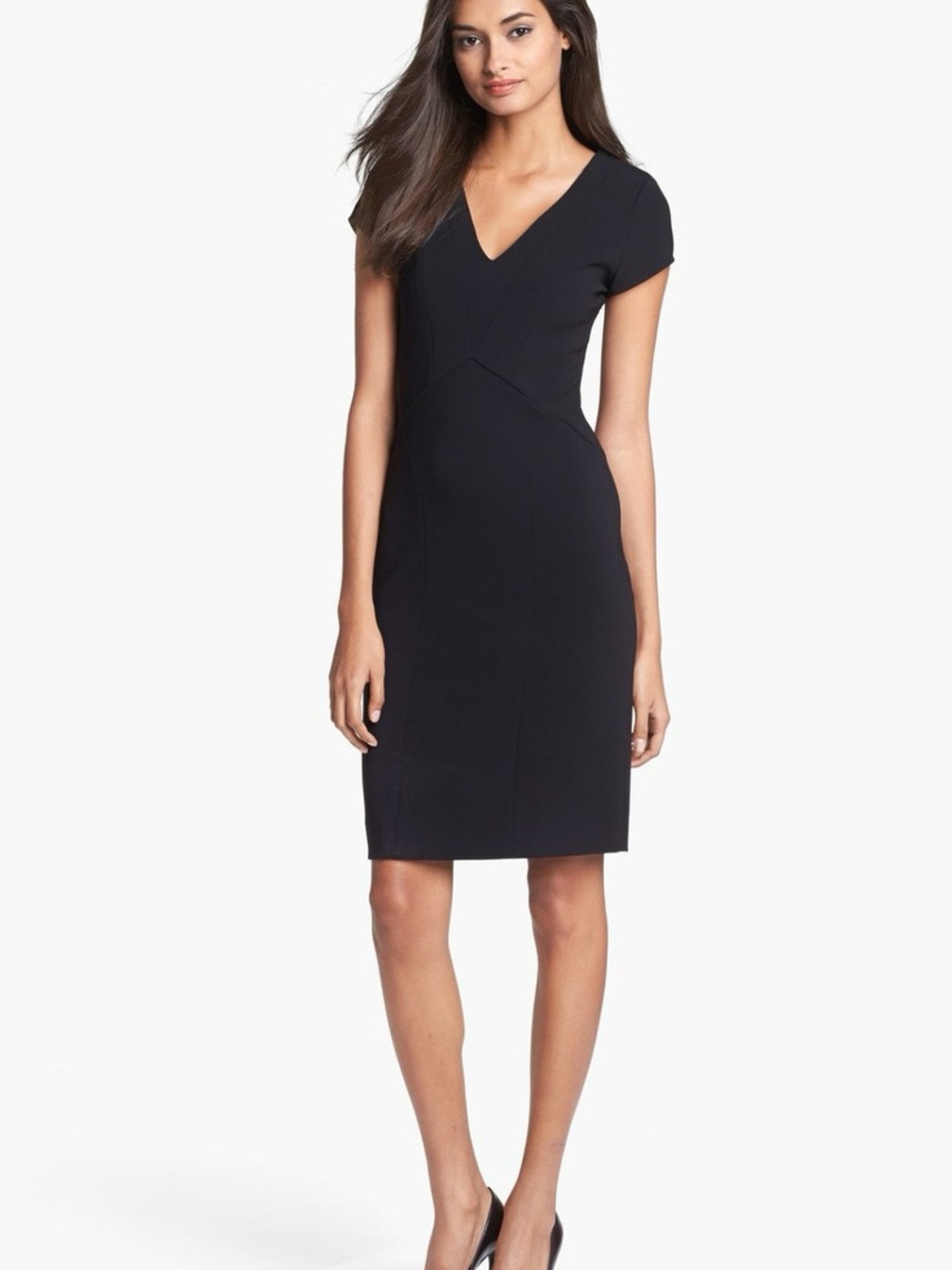Diane von Furstenberg Black Norma Ponte Pencil Dress sz 10